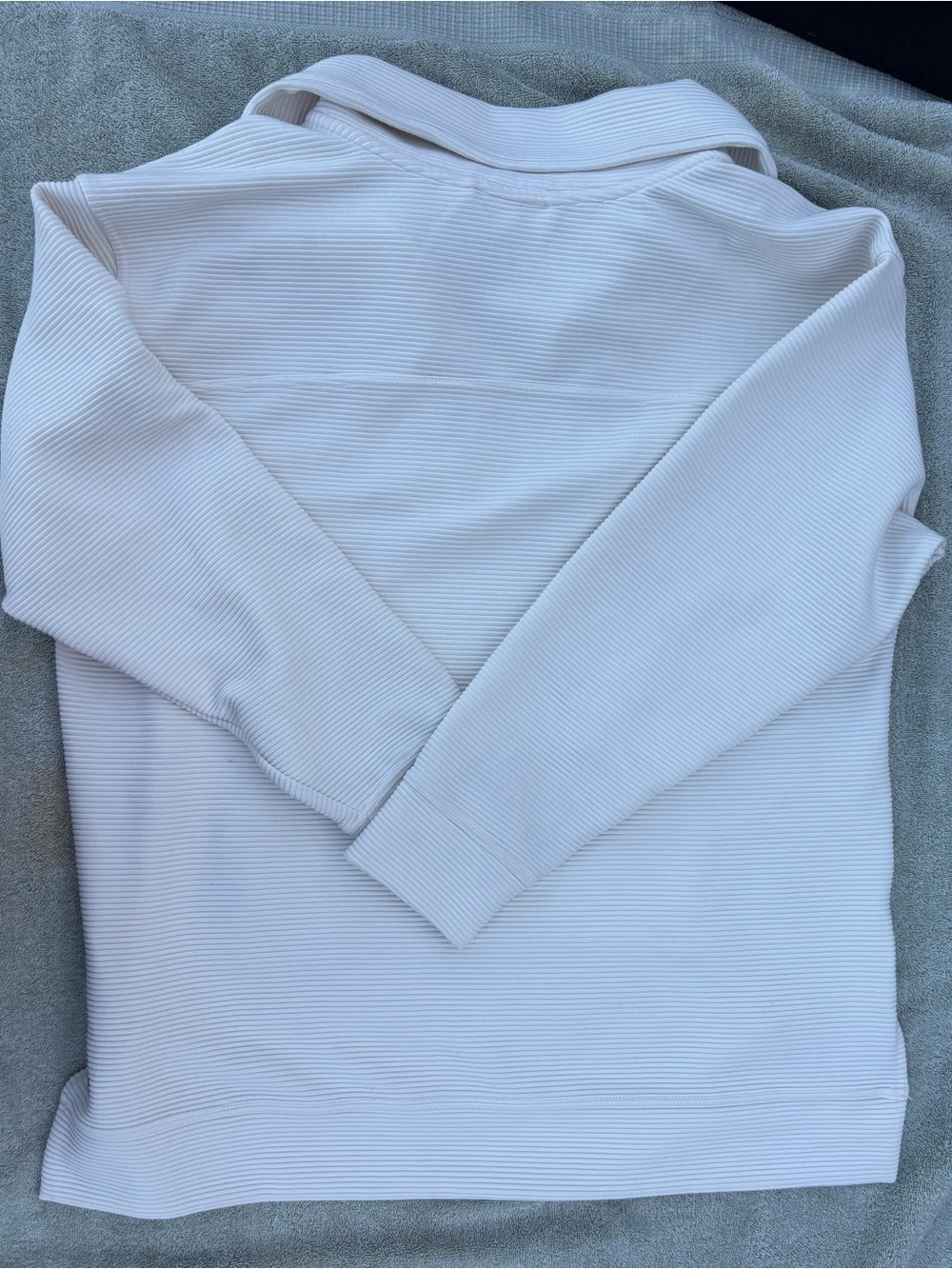 Zella Cream Quarter-Zip Ribbed Pullover - Picture 2 of 6